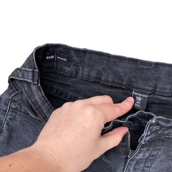True Religion Jeans Size 34 GENO Black - Picture 3 of 5